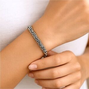 Italian Sterling Silver Byzantine Bracelet 7” | 9.68g 925 Lobster Clasp